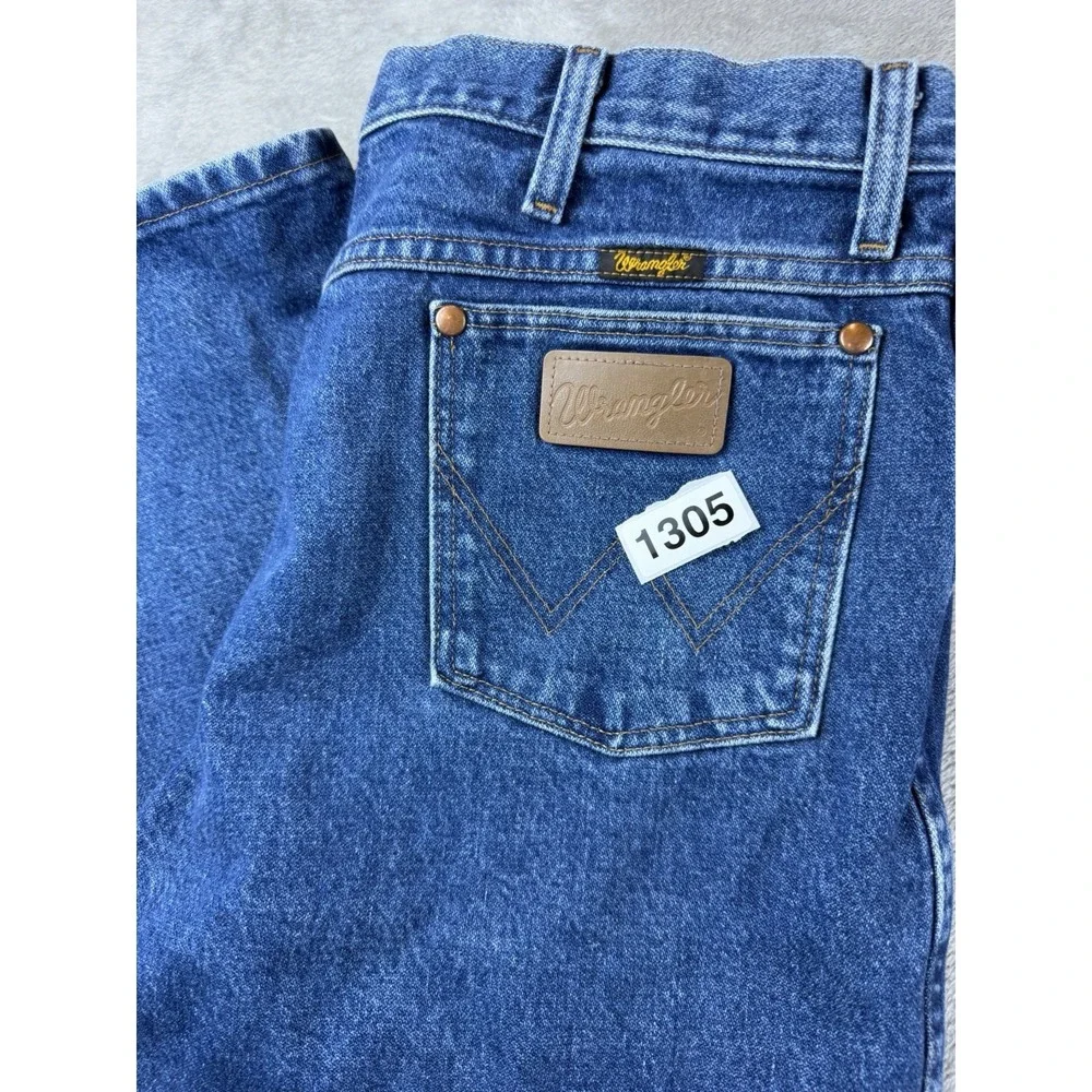 Wrangler Jeans Mens 36x34 Cowboy Cut Slim Fit‎ Dark Wash Cotton 936GBK (34x33.5)